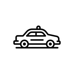 Black line icon for taxi