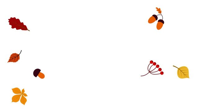 video with autumn leaves in the back of a pickup truck. animation of flying leaves from a moving car