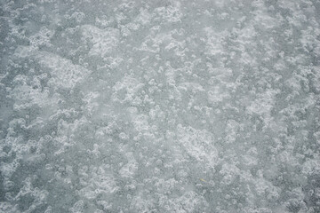 Texture of frozen water on the river.