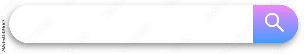 Poster search bar with shadow on transparent background. search engine box user interface.