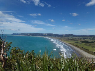 Scenic beach view in New Zealand