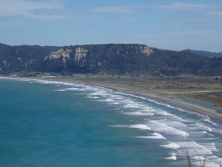 Scenic beach view in New Zealand