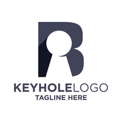 Letter B Keyhole Logo Design Template Inspiration, Vector Illustration.