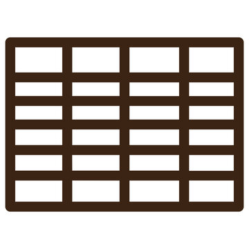spreadsheet data rows outline icon