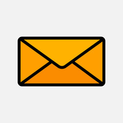 Email icon in filled line style, use for website mobile app presentation