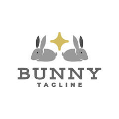 illustration of a two rabbits. good for any business related to animal or pet