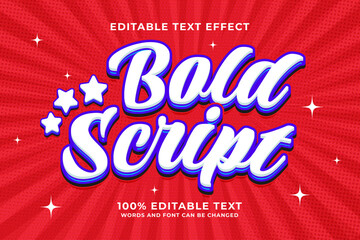 Modern bold script editable text effect