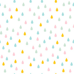 Vector. Hand-drawn raindrops. Colored drops. Cute pattern. Abstract design. Wallpaper, gift paper, printing on fabric.