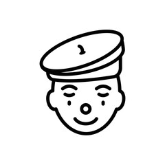 Black line icon for mime 