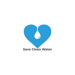 love save fresh water symbol vector