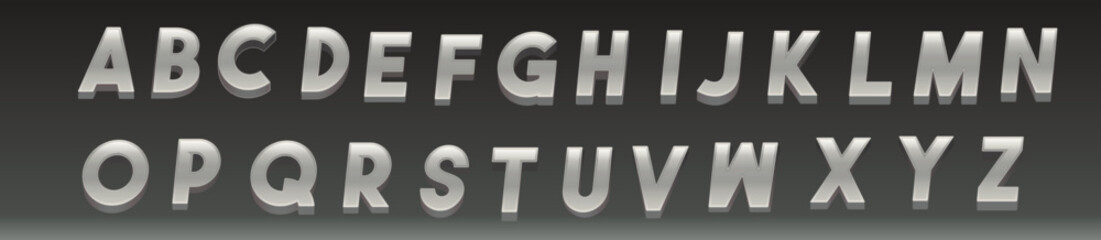 Silver Metallic Alphabet Letters font