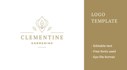 Beautiful flower orchid logo template linear vector illustration © provectors