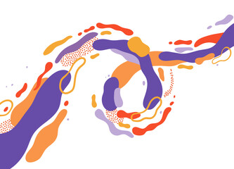 Abstract fluid background. Hand drawn vector illustration.