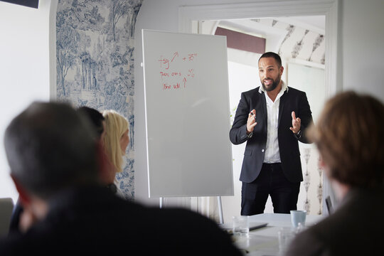 Man having presentation at business meeting