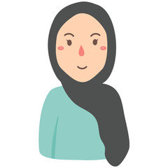 Illustration of young muslim women wearing hijab