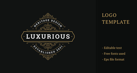 Luxury Ornament Royal Logo Template Design