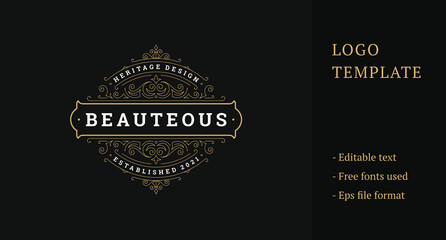 Luxury Ornament Royal Logo Template Design