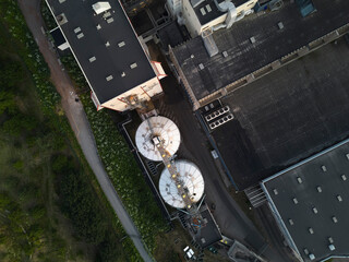 High angle view of industrial buildings