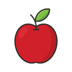 apple fruit icon vector design template in white background
