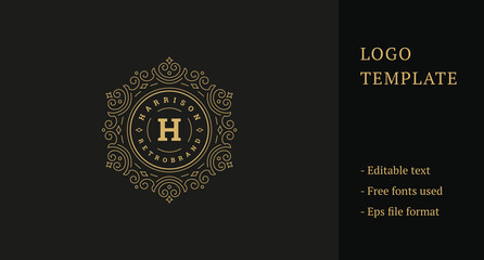 Luxury Monogram Logo Design Vector Template