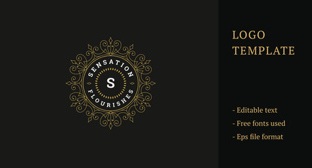 Luxury Monogram Logo Design Vector Template