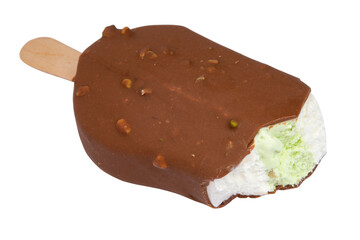 Eskimo ice cream chocolate glazed isolated on the white background