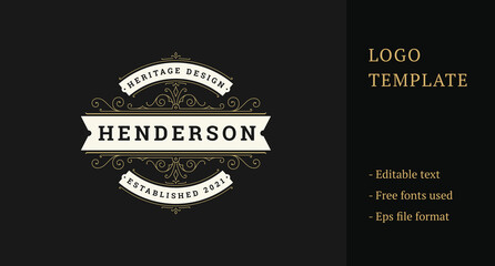 Luxury Ornament Royal Logo Template Design
