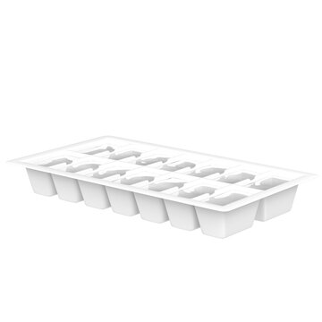 3d rendering illustration of an ice cube tray