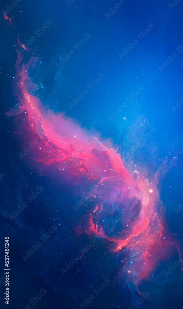 Poster nebula on a background of outer space
