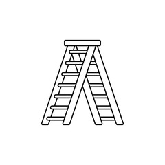 Ladder icon in line style icon, isolated on white background