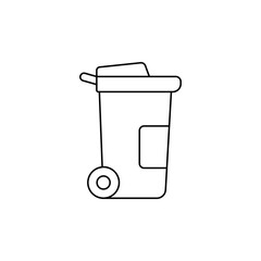 Trash bin, Garbage container icon in line style icon, isolated on white background