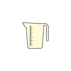 Measuring Water Cup Icon in color, isolated on white background 