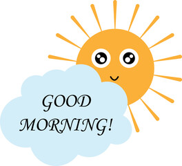 Good morning vector illustration. sun clip art or image.