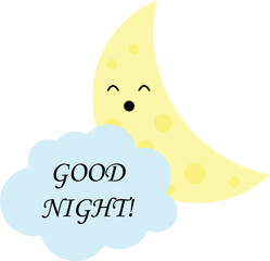 Good Night vector illustration.  cute icon clip art or images.