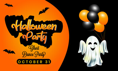 Halloween party night background design and invitation card.