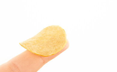 image of potato chips finger white background 