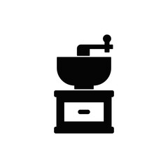 Coffee Grinder icon in black flat glyph, filled style isolated on white background