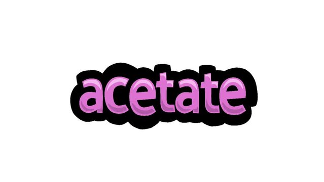 White screen animation video written ACETATE