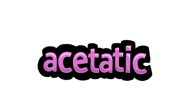 White screen animation video written ACETATIC