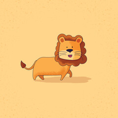 Lion cartoon enjoying life