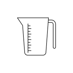 Measuring Water Cup Icon in line style icon, isolated on white background