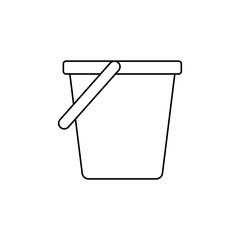 Bucket icon in line style icon, isolated on white background