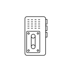 Dictaphone, voice recorder icon in line style icon, isolated on white background