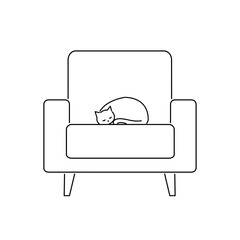 ソファで眠るネコ