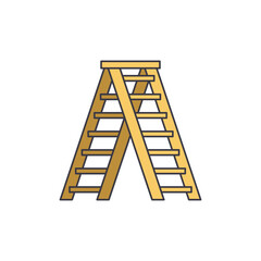 Ladder icon in color, isolated on white background 