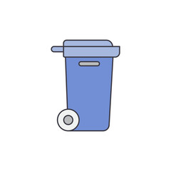 Trash bin, Garbage container icon in color, isolated on white background 