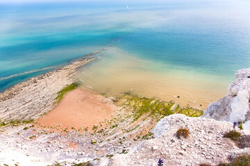 Colorful coastline from Beachy Head Cliffs, Eastbourne