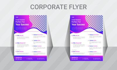 Business flyer design template. corporate vector design layout file, Presentation and Brochure Flyer. modern corporate banner design.