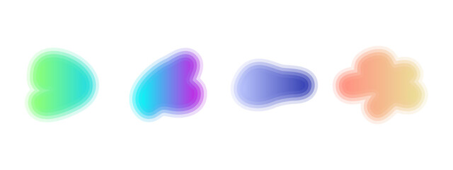 Gradient liquid blob shapes