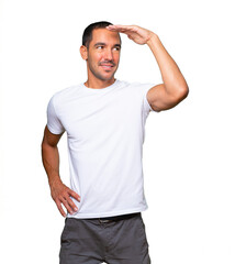 Fototapeta premium Happy young man with a gesture of looking away
